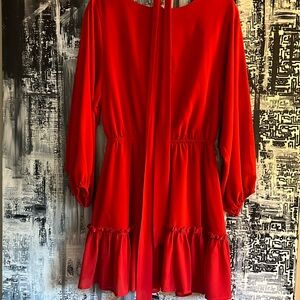 Red size medium dress hundred percent polyester